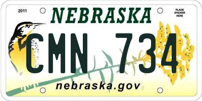 NE license plate CMN734