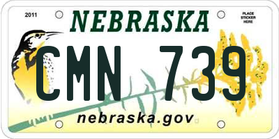 NE license plate CMN739