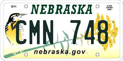 NE license plate CMN748