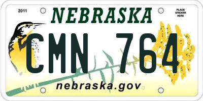 NE license plate CMN764
