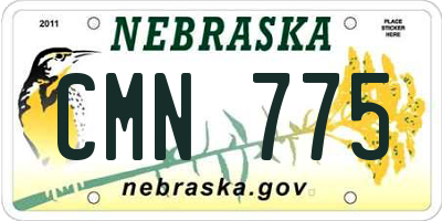 NE license plate CMN775