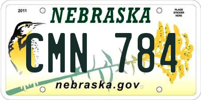 NE license plate CMN784