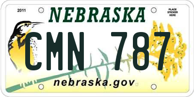 NE license plate CMN787