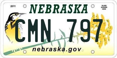 NE license plate CMN797