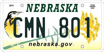 NE license plate CMN801
