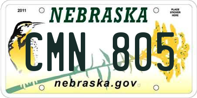NE license plate CMN805