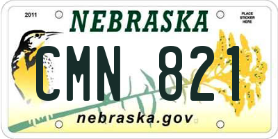NE license plate CMN821