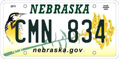NE license plate CMN834
