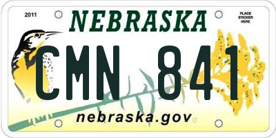 NE license plate CMN841