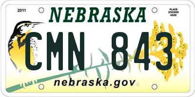 NE license plate CMN843
