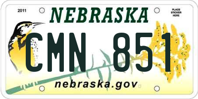 NE license plate CMN851