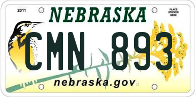 NE license plate CMN893