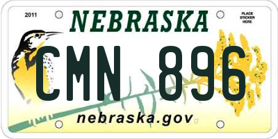 NE license plate CMN896