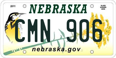 NE license plate CMN906