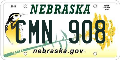 NE license plate CMN908