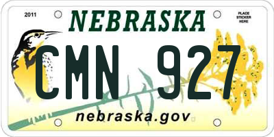 NE license plate CMN927