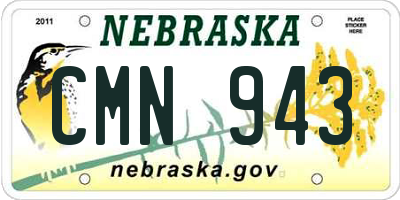 NE license plate CMN943