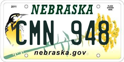 NE license plate CMN948