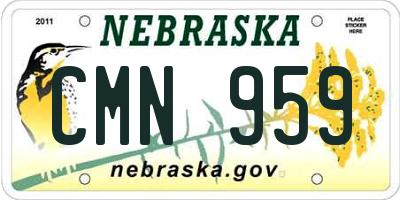 NE license plate CMN959