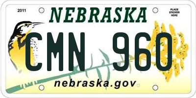 NE license plate CMN960