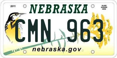 NE license plate CMN963