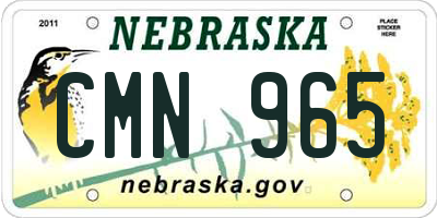 NE license plate CMN965