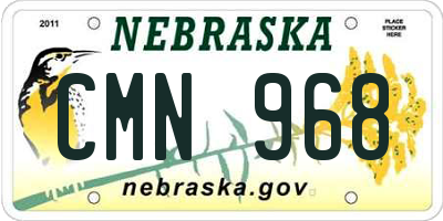 NE license plate CMN968