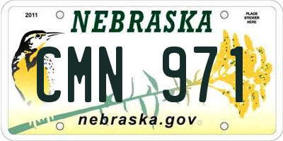 NE license plate CMN971