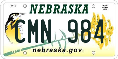 NE license plate CMN984