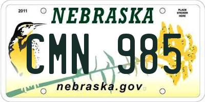 NE license plate CMN985
