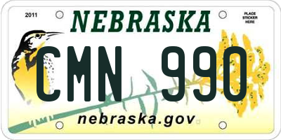 NE license plate CMN990