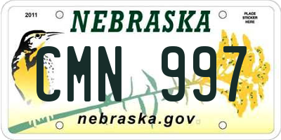 NE license plate CMN997