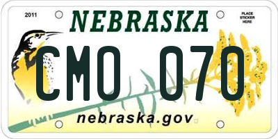 NE license plate CMO070