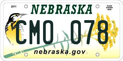 NE license plate CMO078