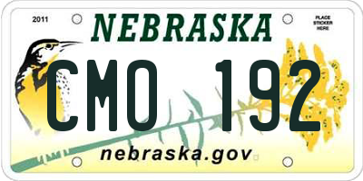 NE license plate CMO192