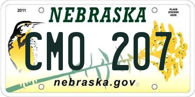 NE license plate CMO207