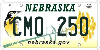 NE license plate CMO250