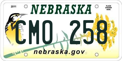 NE license plate CMO258