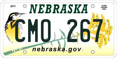 NE license plate CMO267