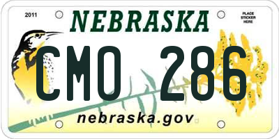 NE license plate CMO286