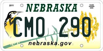 NE license plate CMO290