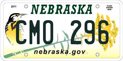 NE license plate CMO296