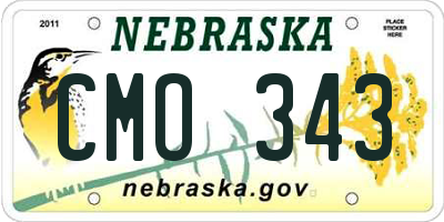 NE license plate CMO343