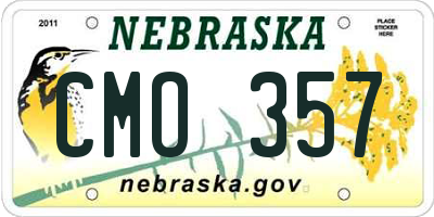 NE license plate CMO357