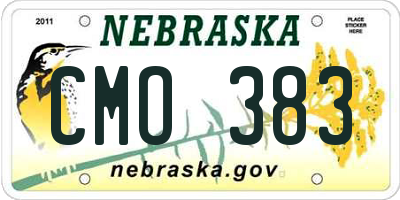 NE license plate CMO383