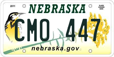 NE license plate CMO447