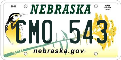 NE license plate CMO543