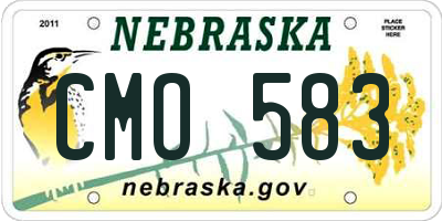 NE license plate CMO583