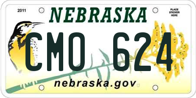 NE license plate CMO624