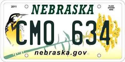 NE license plate CMO634
